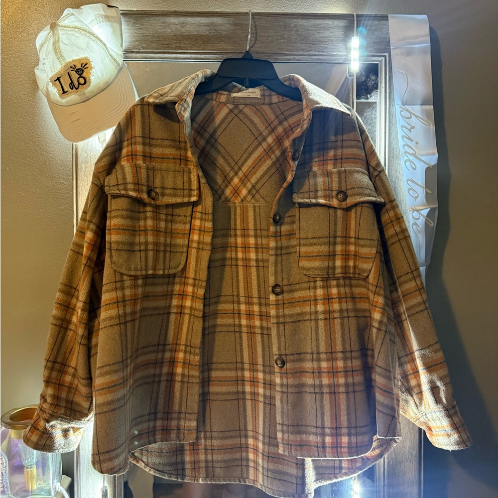 Plaid Women’s Jacket in Brown and Tan